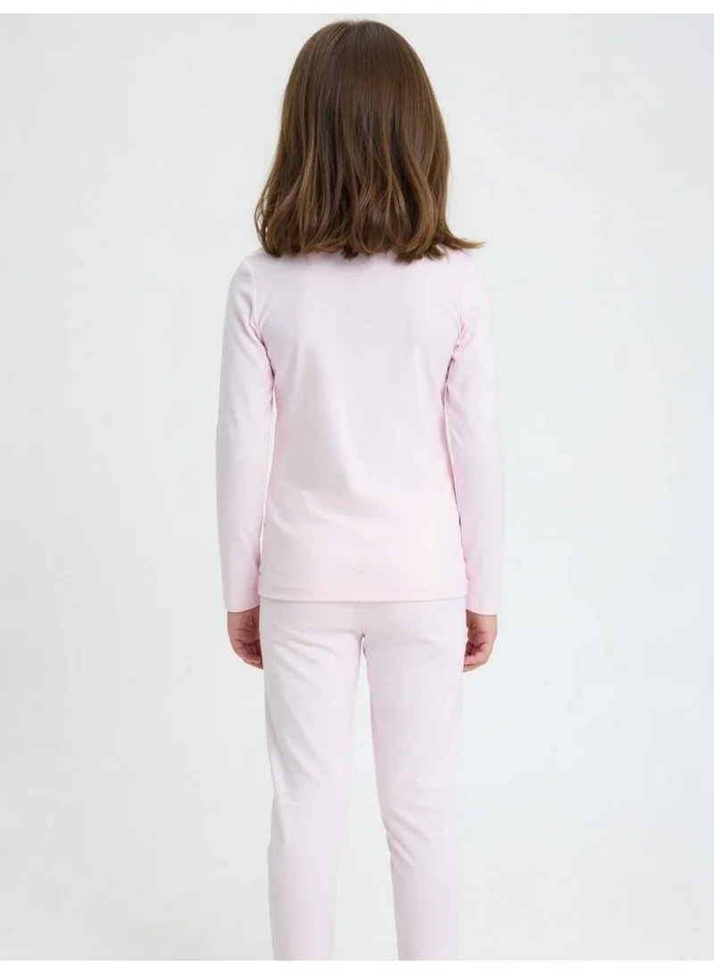 ديزني أميرات ديزني | طقم تيشيرت وبنطال بأكمام طويلة للبنات | وردي فاتح